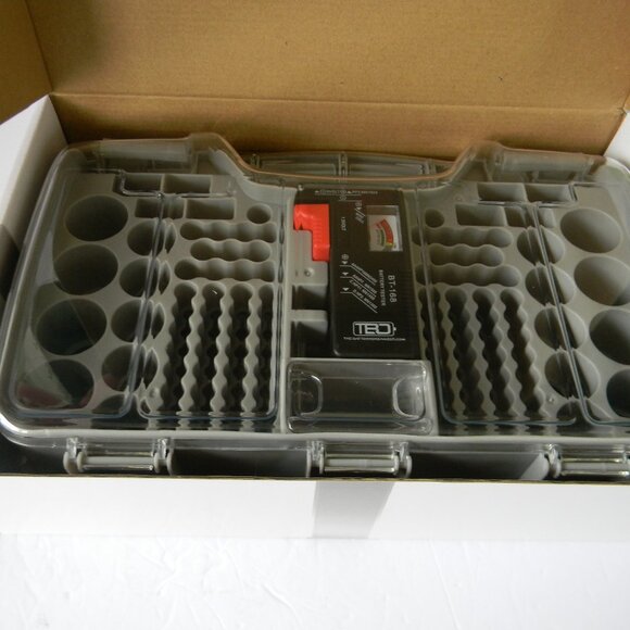 NEW W/ GIFT BOX SET OF 2 180 Deluxe Battery Organizer w/ Tester GRAY - Picture 2 of 3